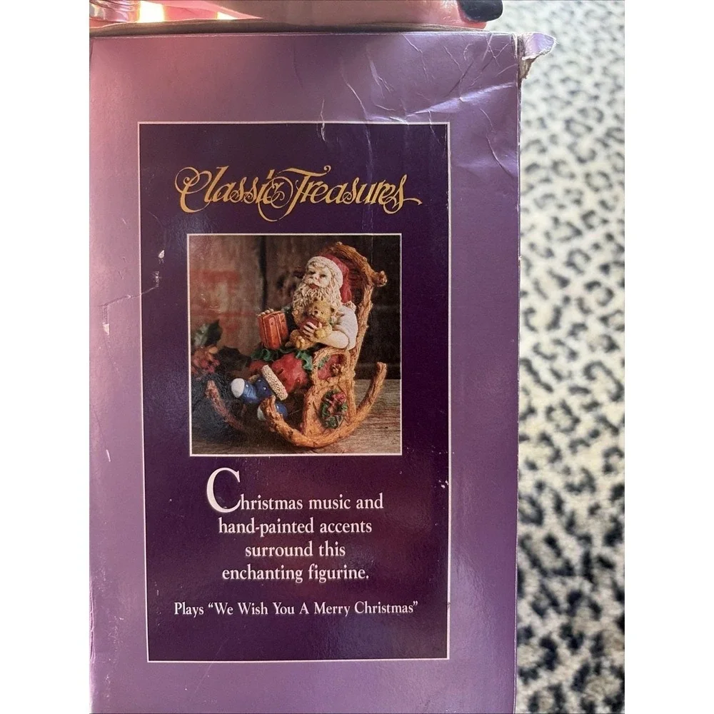 NIB Classic Treasures MUSICAL SANTA CLAUS Sitting in Rocking‎ Chair Vtg Wal Mart